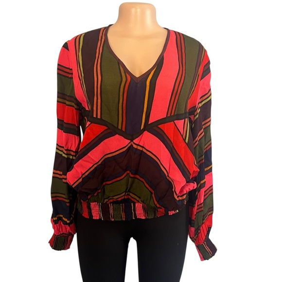 3/$30 🍂 Blank London Anthropologie Geometric Multicolor Blouse - Picture 1 of 8